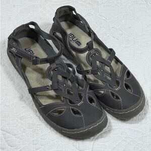 JBU Women 8M Gray/Pink Mary Jane Comfort Walking Lightweight Casual Active Shoes